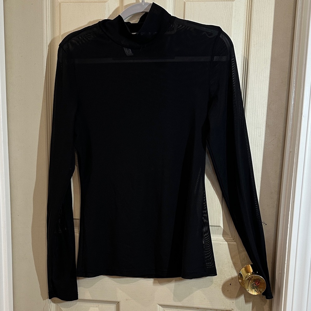 Sheer Black Long Sleeve Women's Top